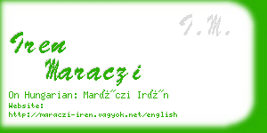 iren maraczi business card